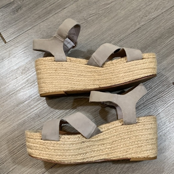 Halogen Emery Platform Espadrille, Gray Suede Sandals Size 9.5 - Picture 6 of 11